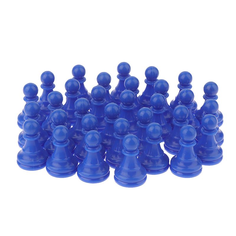 32Pcs 2.5*1.5Cm Chessman Plastic Pawns Checkers Pieces For Games Tabletop Markers Components