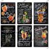 Putuo Decor Nostalgic Cocktail Tin Plaque - Metal Sign Wall Art - Ideal for Home Bars, Pubs & Man Cave Makeovers