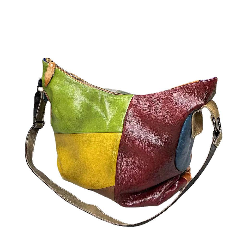 Genuine Leather Women's Large Shoulder Crossbody Bag - Fashionable Cowhide Handbag