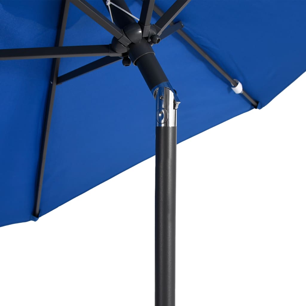 Azur Blue Sun Umbrella with Steel Pole 225 X 225 X 212 Cm