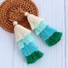 Boho Gradient Ethnic Ear Stud Bohemian Dangle Drop Earrings Multilayer Drop Long Tassel Earrings