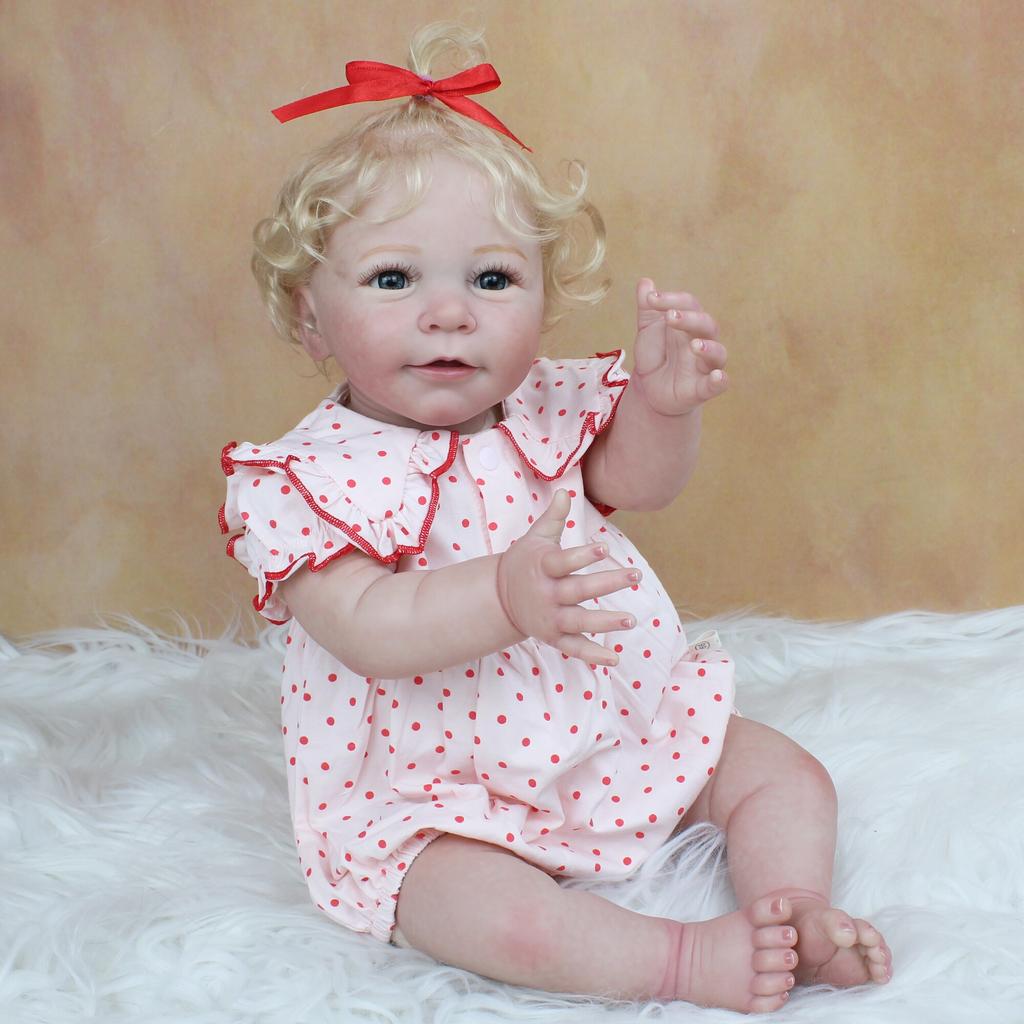 BZDOLL 55CM 3D-Paint Skin Soft Silicone Reborn Baby Doll Toy For Girl Lifelike Princess Toddler Lisa Bebe Dress Up Boneca Gift