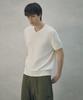 HALBKREIS LAYOUT T20049 V-Neck Boucle Knit_White