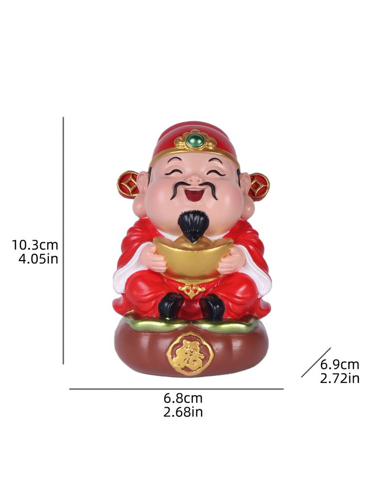 Traditional Chinese God of Wealth Resin Feng Shui Decorations for Home, Bedroom, Living Room, and Entrance Hall