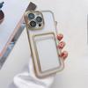 Luxury Plating Frame Wallet Phone Case with Card Holder for iPhone 16 15 14 13 12 11 Pro Max 16 Plus 15 Pro 14 Pro Max Soft TPU Shockproof Case Cover