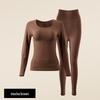 Women's Seamless Anti-Static Warm Underwear Set - Round Neck, Slimming Fall Attire