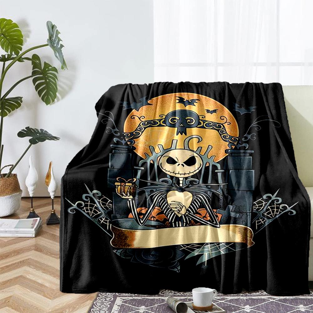 The Nightmare Before Christmas Theme Printed Blanket - Perfect for Couch, Bed, Travel & Outdoor Use | Machine Washable, Cozy & Durable.