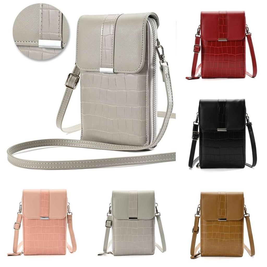 New 2023 Women's Crocodile Pattern Belt Buckle Cover Bag Multi-functional Mini Phone Bag Pu Leather Material