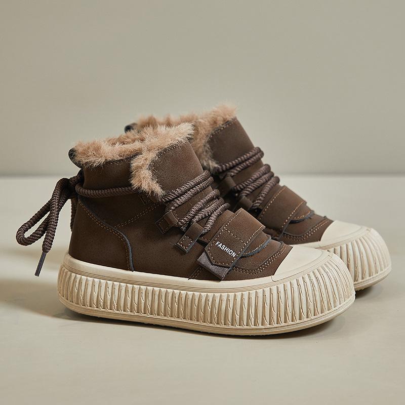 

Жіночі високі кросівки На відкритому повітрі Слипони на підкладці зі штучного хутра Снігові чоботи Повсякденні ботфорти на шнурівці Зимове тепле взуття Короткі жіночі чоботи з плюшевою підкладкою 38 коричневий