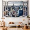 Urban Imitation Window Scenery Tapestry Wall Hanging Art Architecture Minimalist Hippie Tapiz Minimalist Living Room Home Decor