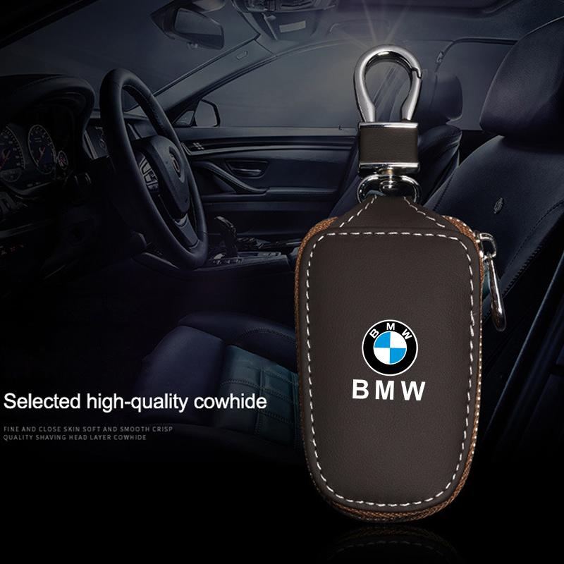 New Luxury Leather Car Remote Key Case Cover Keychain Protector Bag For BMW M Performance E46 E90 E60 F10 F30 E39 E36 F20 E87