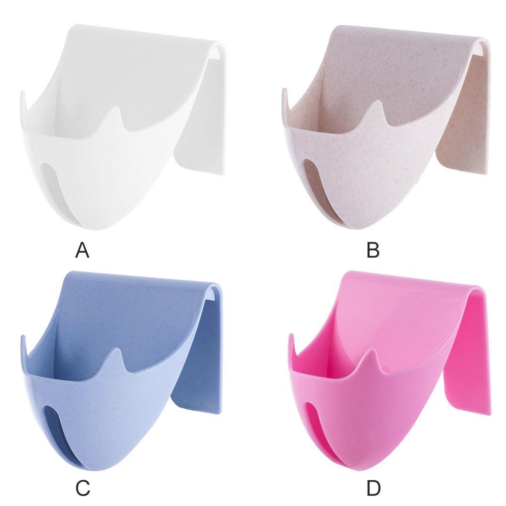 Bathroom Drain Box Wall Mounted Sponge Storage Rack Plastic Tray Organizer Container No Drilling