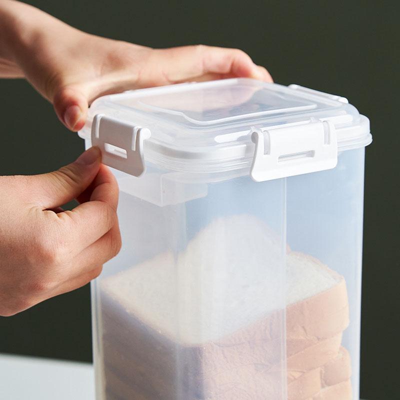 Brotbox aus Kunststoff mit dicht schließendem Deckel und Tablett, Brotaufbewahrungsbox, Aufbewahrungsbox für Sandwichbrot, Aufbewahrungsbox für Pasta, Mehrkornbehälter