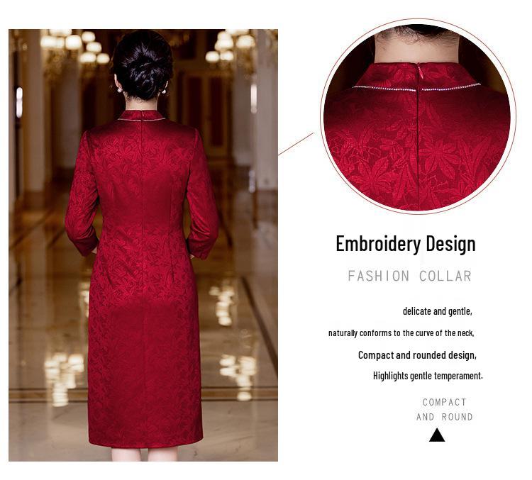 Autumn 2025 Mother's Day Cheongsam: Elegant Dress for Wedding, Banquet, or Formal Events