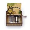 Wooden painted Totoro music box hand-cranked music box