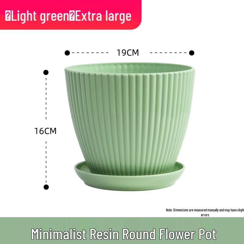 Small Vertical Stripe Resin Succulent Pot - Echeveria Non-Ceramic Planter for Home or Balcony
