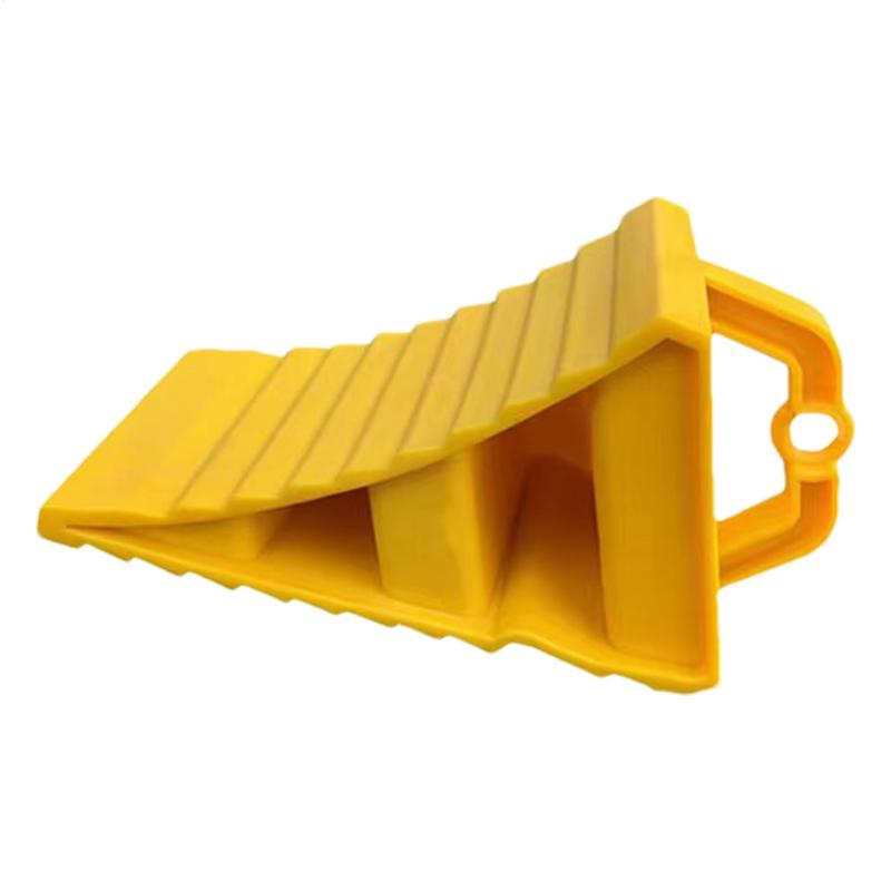 ABS Car Wheel Chock Anti-Slip Multipurpose Wheel Stopper Portable Yellow Tire Chocks Wear-Resistant Tire Stopper for Trucks RVs