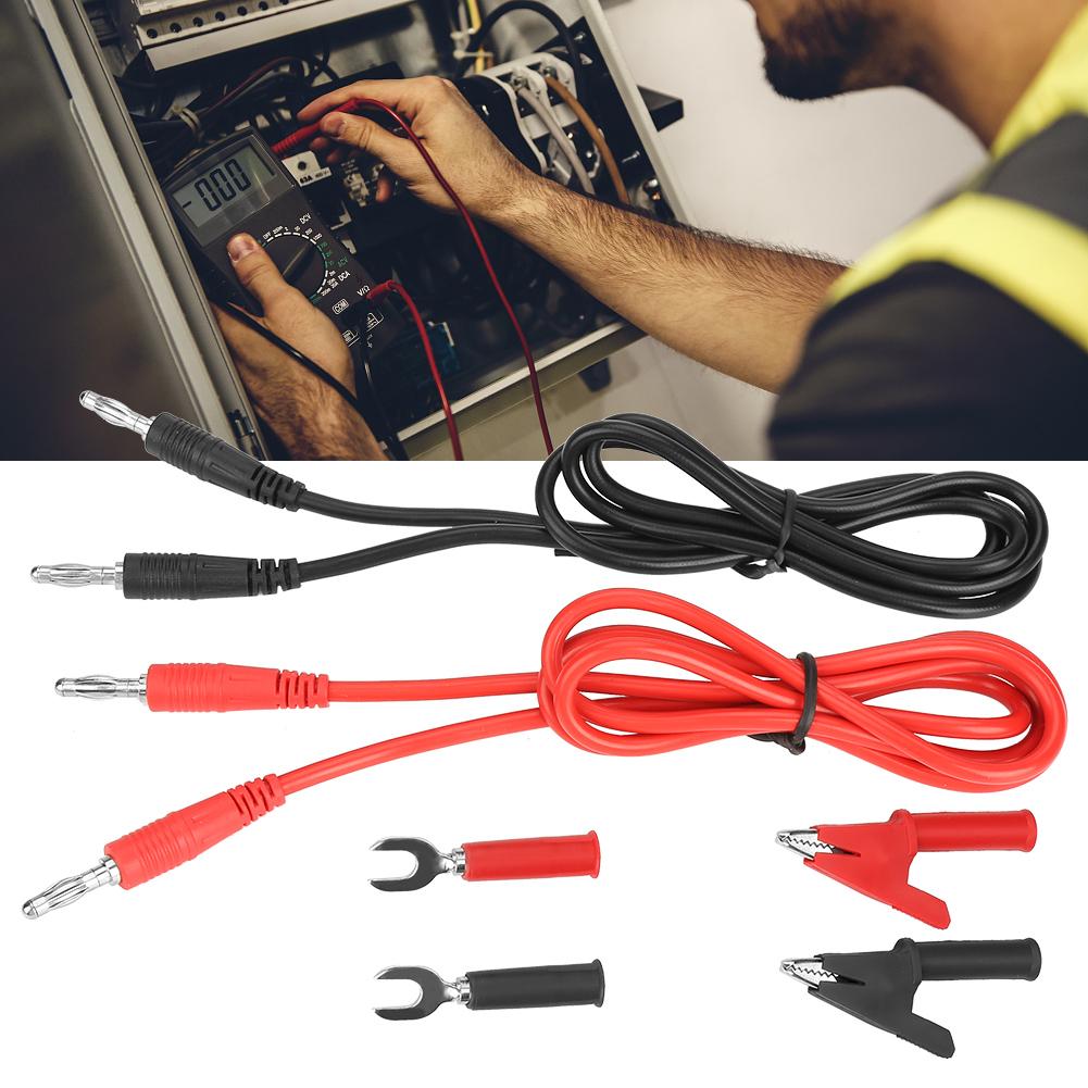 6 in 1 Banana to Banana Plug 6mm Insert Plate Crocodile Clip Test   Set Accessories P1041B