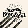 4Pcs/set Calligraphy Brush Pens, Hand Lettering Pens Soft and Hard Tip Water Based Black Ink Marker Set  Art Drawings Markers