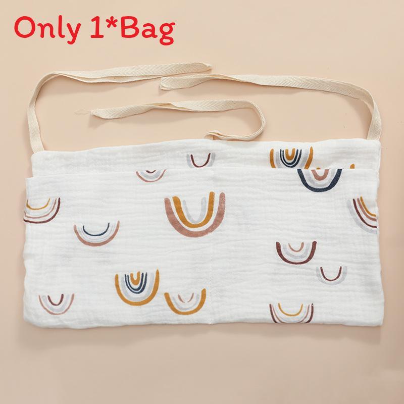 Baby Bedside Storage Bag With Double Pockets Made Of Cotton For Nursery Organization