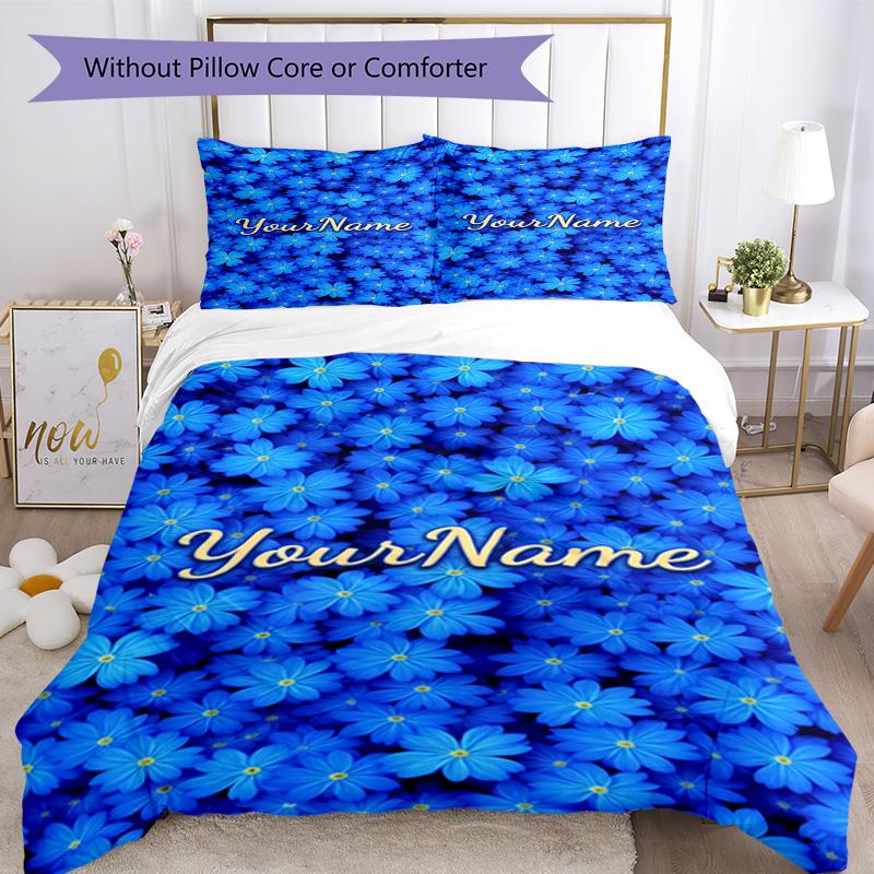 Rose Customize Your Name Bedding Set Breathable Duvet Cover with Pillowcases Home Decoration Birthday Gift