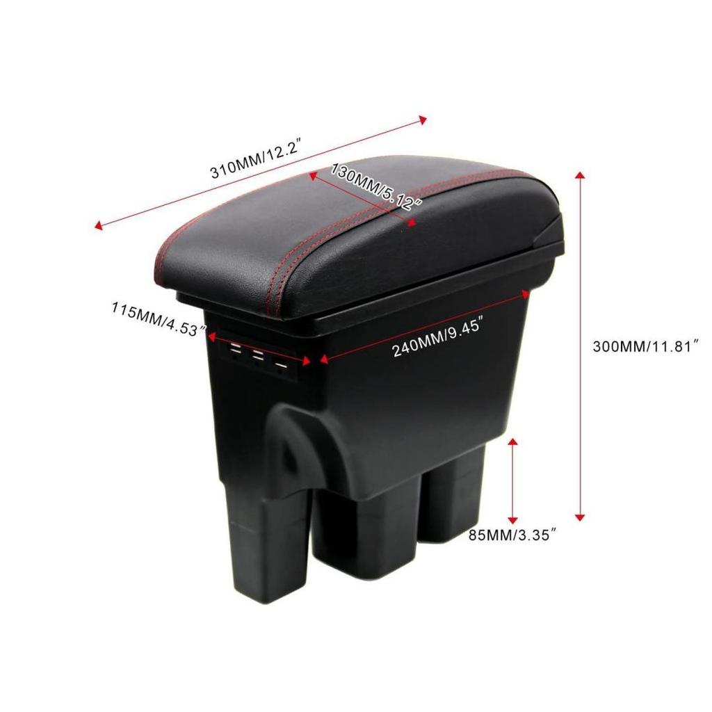 USB Port Leather Armrest & Console Storage Box for Jimny JB64/JB74 Models