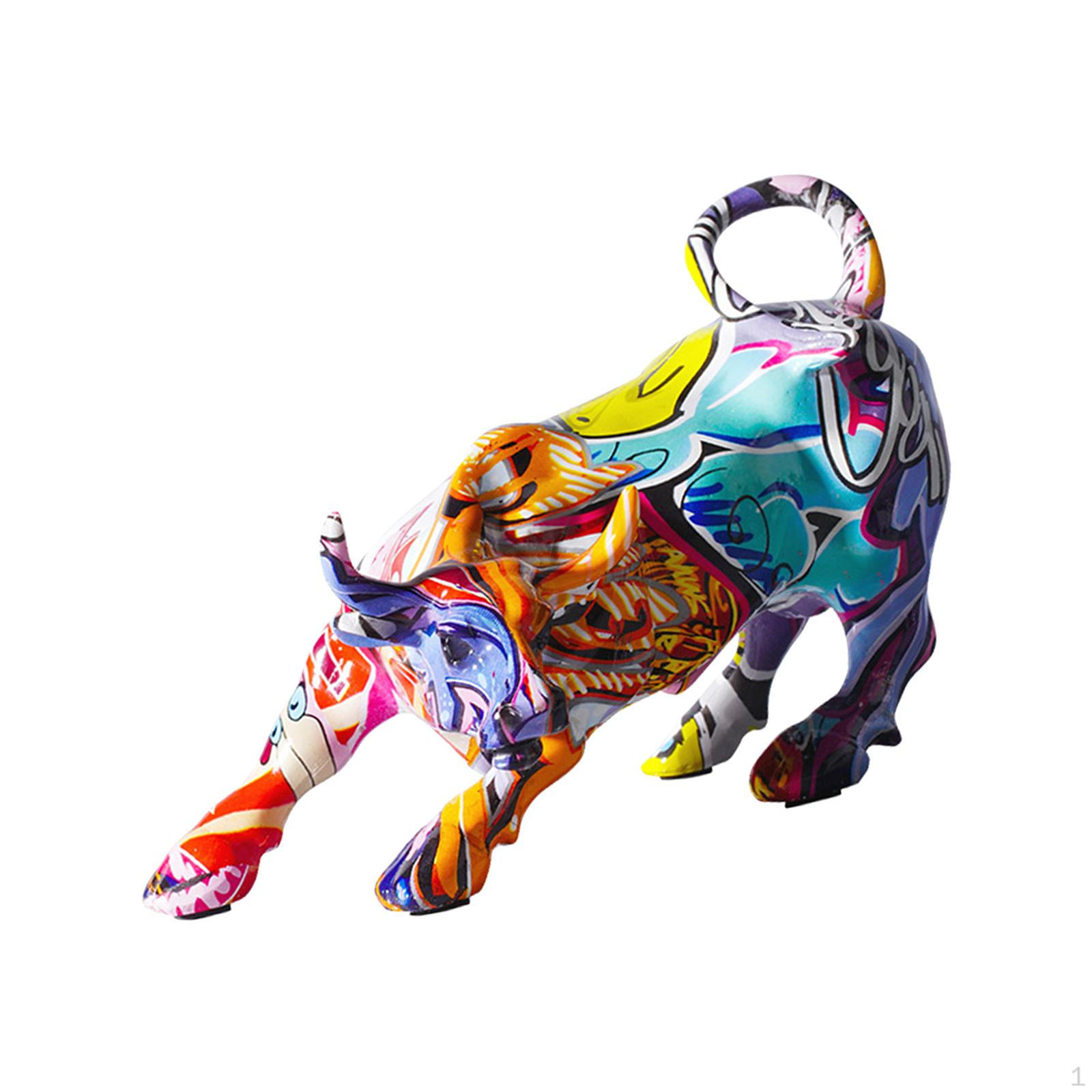 

Скульптура в виде фигурки быка для домашнего офиса - современное произведение искусства из смолы Style B