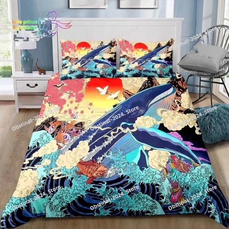 Japanese Style Scenery Art Bedding Set Single Twin Full Queen King Size Bed Set Adult Kid Bedroom 3D Print Bedding Gift