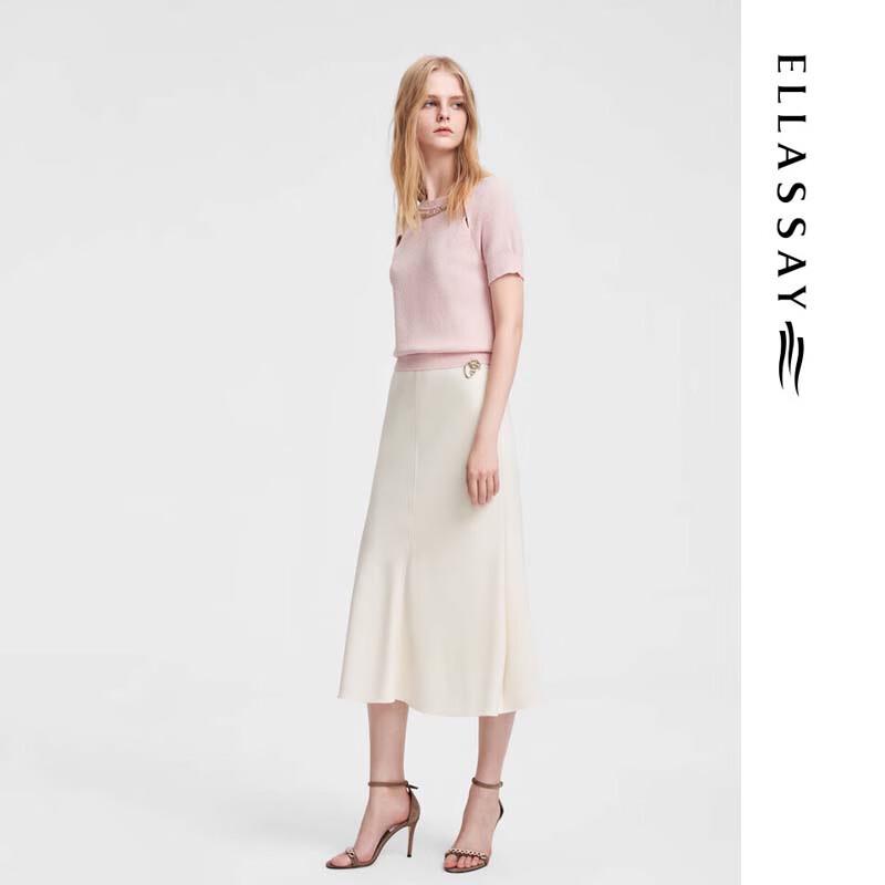 ELLASSAY Women's Sweet Hollow Knit Short Sleeve Top