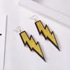Statement Shiny Glitter Lightning Acrylic Drop Earrings For Women Punk Long Pendant Dangle Earrings Fashion Jewelry Accessories