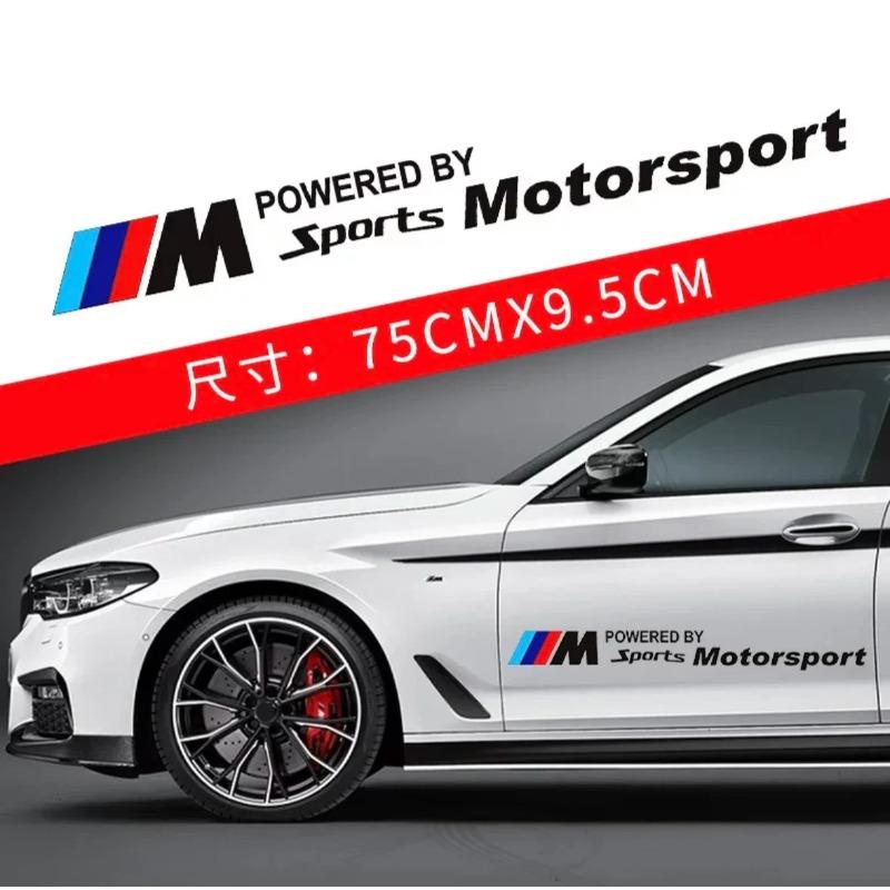 2PCS Car Logo Door Side Sticker Creative Auto Body Decals Waterproof Decor Sticker For BMW M Power X1 X3 X5 X6 M5 E90 E39 E46