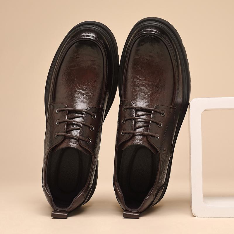 Mode Läder Herr Casual Skor Snörning Oxfords Herr Nya Trendiga Man Vulkaniserade Skor Bekväma Allround Herr Oxfords Business Skor Skodon