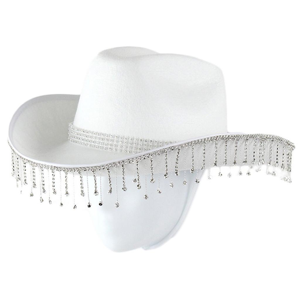 Pink West Cowboy Hat Western Cowgirl Women Girls Rhinestones Cowgirl Hat Carnival Party Cap West Costumes for Adults