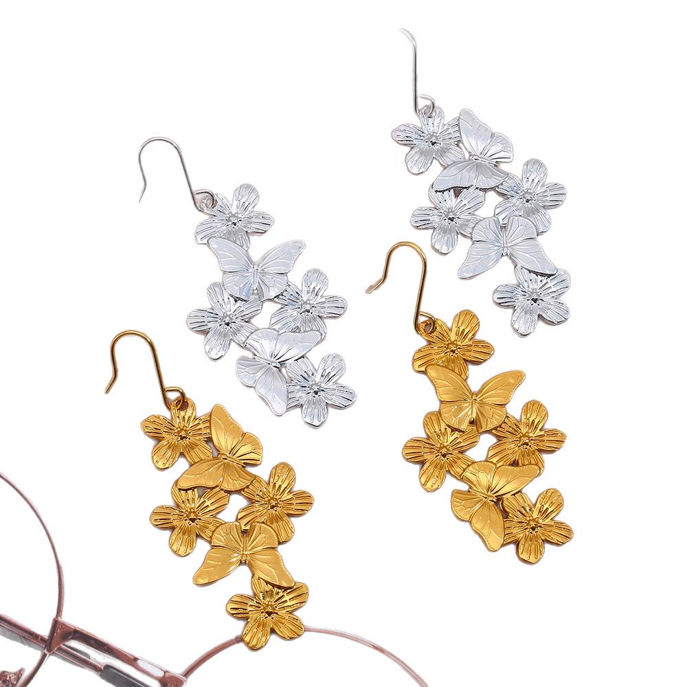 Elegant Silver Camellia Flower Earrings for Women - Non-Fading, Socialite Style, Cute and Sweet