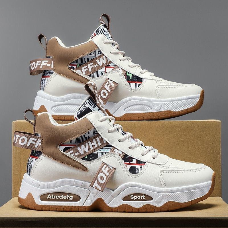 2025 Spring Men's Shoes New Breathable High-top Sports Shoes Men's Trend Versatile Platform Casual Dad Shoes Men
