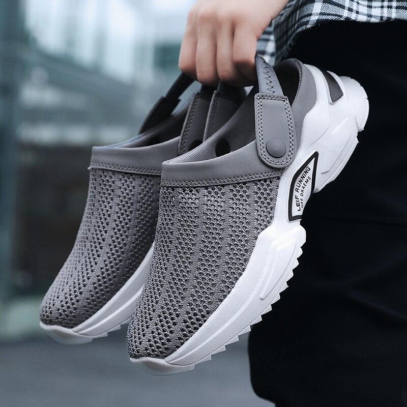 Men Women Summer Sandal Mesh Mules Breathable Padded Beach Flip Flops Shoes Solid Flat Bath Slippers Outside Mens Slippers
