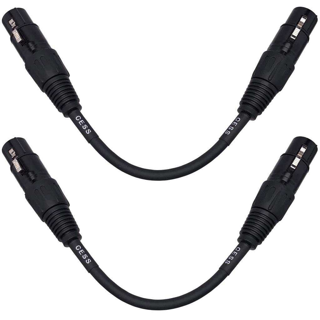 CESS-271 Female 5-pin XLR to Female 5-pin XLR Gender Changer Coupler, 6-inch, DMX Cable, Pack of 2