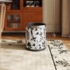 Round Trash Can French vintage Garbage for Bedroom Kitchen Bathroom Office Living Room Dorm Laundry Room Indoor