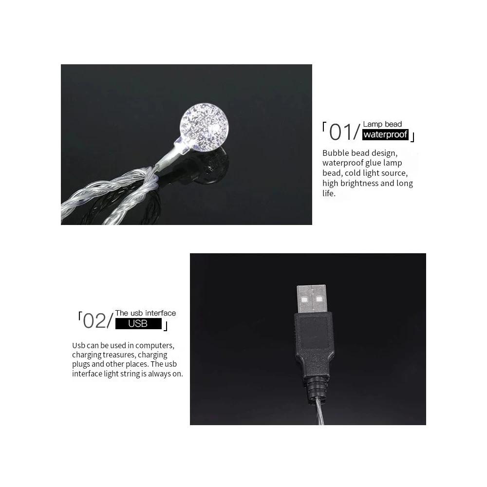 USBBattery 6M Power Ball LED String Lights Garland Lights Waterproof Outdoor Lamp Wedding Garden Fairy Lights Christmas Decor