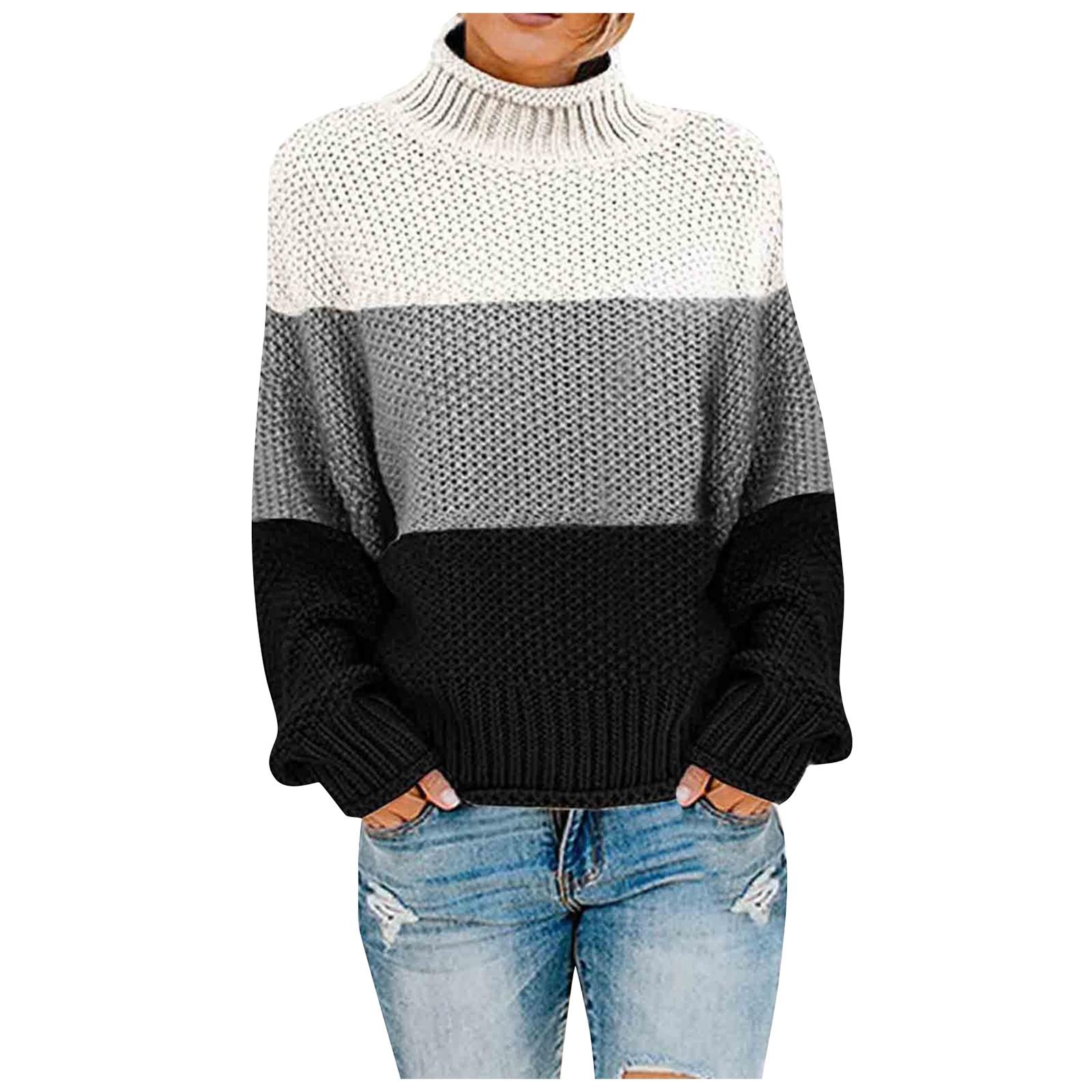 

Womens Off The Shoulder Sweater Casual Knitted Loose Long Sleeve Pullover L чёрный