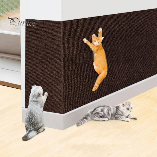 39.4"x15.8" Cat Scratching Mat Self-Adhesive Trimmable DIY Cat Scratcher Pad for Couch Wall Doors Cat Trees Anti-Scratch Furniture Protector