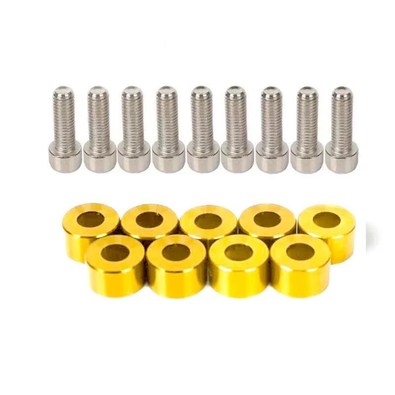 9pcs M8 Aluminum Fender Washers Bolt For Honda Civic B/D/K Series Air Inlet Manifold Engine Screws Decorative Gasket