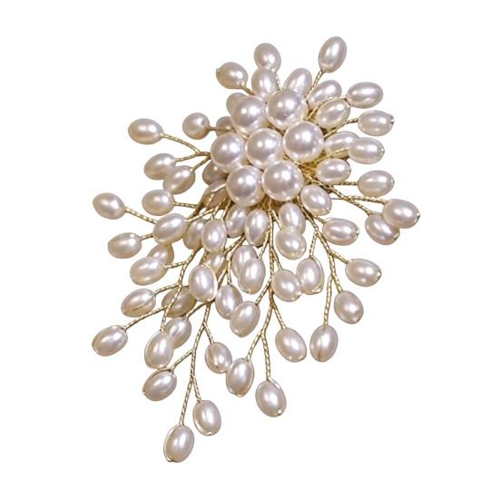 Zinc Alloy Brooch Pin Pearls Lapel Badge Irregular Shape Imitation Brooch Versatile Accessory