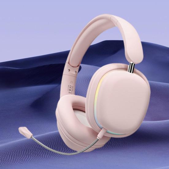 Wireless Headphones with RGB Lighting Lightweight Design Universal Foldable Bluetooth-compatible Gaming Earphones with Mic