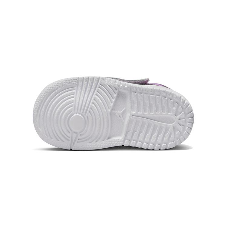 New Jordan Air Jordan 1 Mid TD Anti Slip Wear Resistant Mid Top Vintage Basketball Shoes White Purple Infant And Toddler AR6352-501