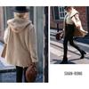 Hooded Double-sided Plush Cardigan Jacket Women's Loose Buttonless Outerwear Solid Color Long Sleeved Coat Warm Casual Autumn and Winter