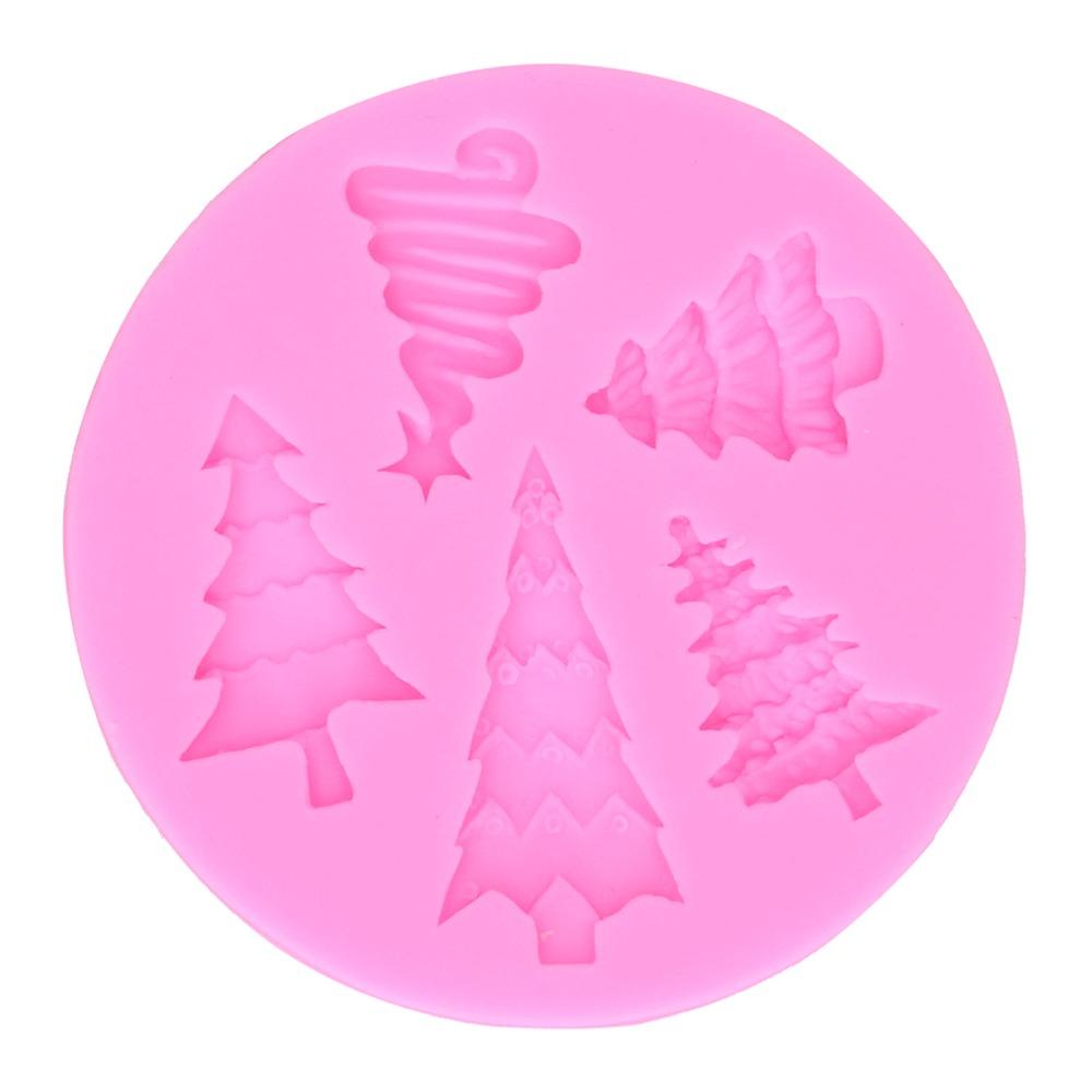Silicona de Grado Alimenticio Molde de Silicona para Fondant Cavidades de Árbol Molde para Hornear DIY Fabricación de Caramelos