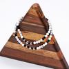 Jbans Classic Black Point White Cut Agate Slim Gemstone Bracelet (C2001-Ac636_Wt)