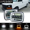 1 Pair 240W 5X7inch 7X6inch LED Headlight Hi-Lo Beam Halo DRL for Jeep Cherokee Wrangler XJ YJ
