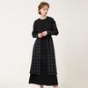 Bunderghost Navy Overskirt Color-Block Long Dress